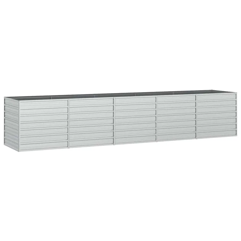 vidaXL Hochbeet aus Verzinktem Stahl, Silber, 160x80x45 cm, Pflanzkasten für Terrasse, Balkon & Garten, Blumen- und Gemüsebeet, DIY Hochbeet – Bild 10