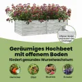 vidaXL Hochbeet aus Verzinktem Stahl, Silber, 160x80x45 cm, Pflanzkasten für Terrasse, Balkon & Garten, Blumen- und Gemüsebeet, DIY Hochbeet - Thumbnail 6