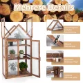 RELAX4LIFE 3 Etagen Hochbeet, Gewächshaus mit 3 Ablagen, Frühbeet aus Tannenholz & Polycarbonat, Pflanzenhaus für Garten Balkon Terrasse, 70,5 x 41 x 133,5 cm - Thumbnail 8