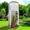 Bio Green Foliengewächshaus Patioflora 120 für Terrasse und Garten | Pflanzzelt ganzjährig einsetzbar | UV-beständig | 4 Belüftungsöffnungen | hohes Überwinterungszelt | L 120 x B 120 x H 300 cm - Thumbnail 4