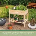 Hochbeet für Balkon und Garten aus Zedernholz, hochwertiger Pflanzkasten mit Ablage, ideal einsetzbar als Anzuchtbeet oder Kräuterbeet, Maße 80x40x85 cm (Typ: HB002) - Thumbnail 3