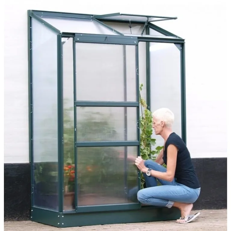 Gewächshaus Vitavia Ida 900 aus grünem Aluminium und Wabenpolykarbonat 4 mm, 69 x 131 x H 182 cm, Made in Germany – Bild 2