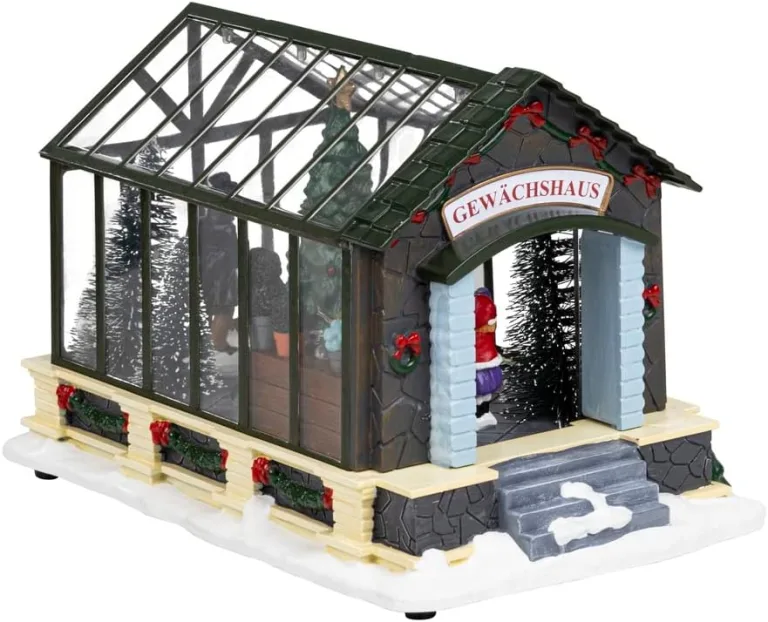 Haushalt International LED Weihnachts Gewächshaus Weihnachtslandschaft Dekoleuchte – Bild 5