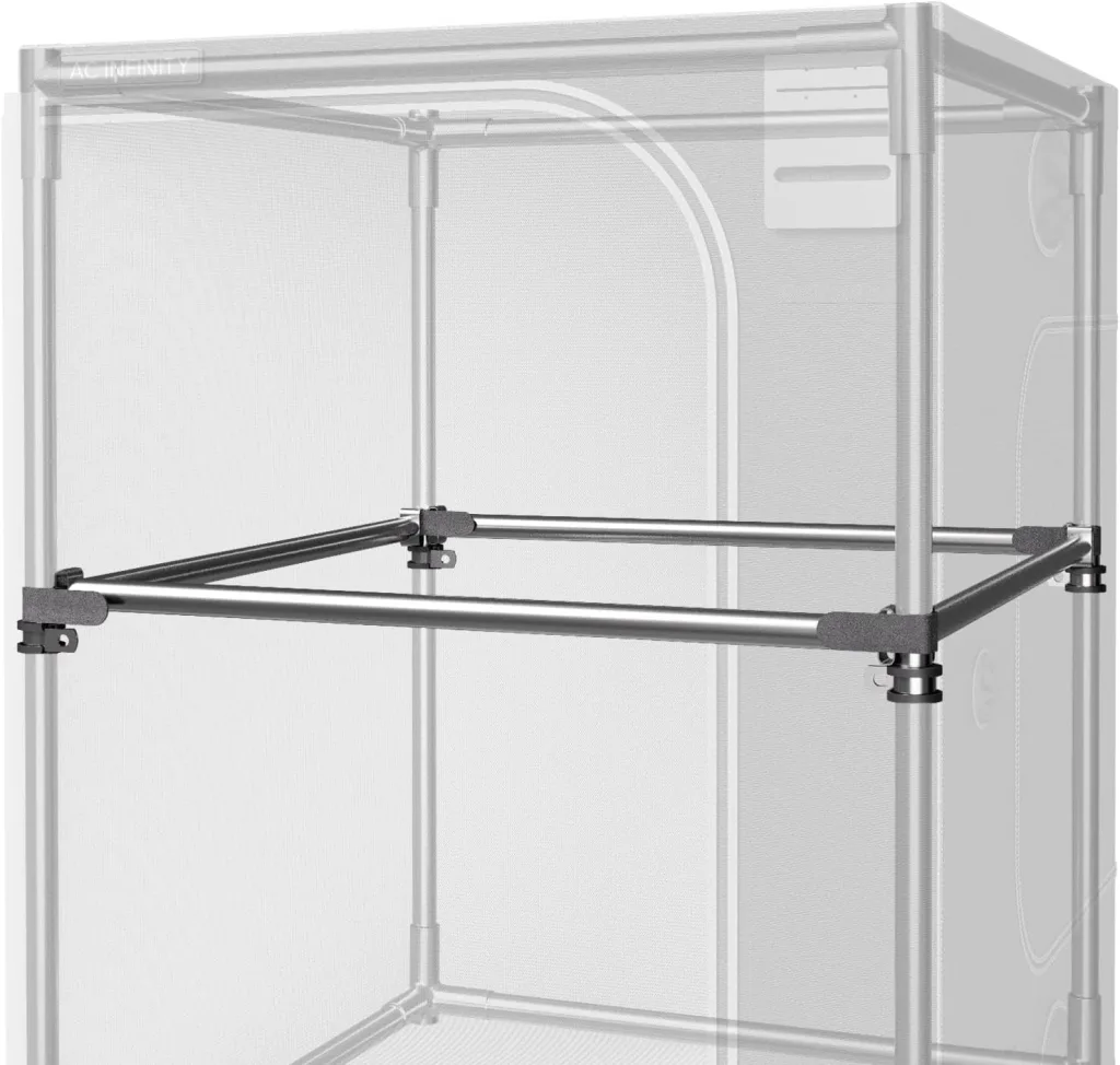 AC Infinity Schwerlast-Grow-Zelt-Montagestangen 150x150 cm, High Airflow CFM Kit Verhindert Einziehen der Wände, Trellis- und Zusatzbeleuchtungs-Montage für alle 150x150 cm Indoor-Grow-Zelte