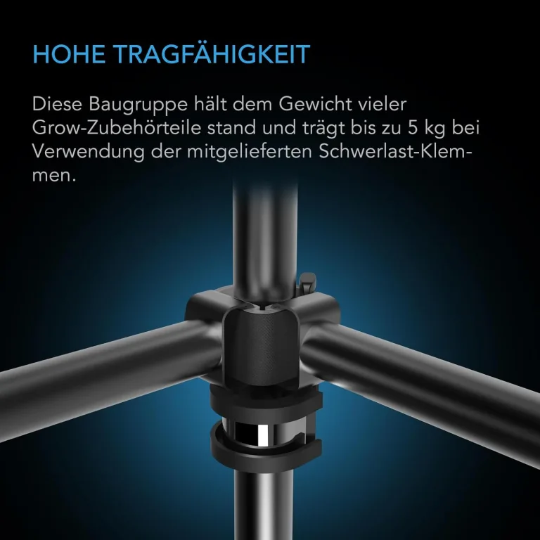 AC Infinity Schwerlast-Grow-Zelt-Montagestangen 150x150 cm, High Airflow CFM Kit Verhindert Einziehen der Wände, Trellis- und Zusatzbeleuchtungs-Montage für alle 150x150 cm Indoor-Grow-Zelte – Bild 5