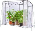Ohuhu Gewächshaus Foliengewächshaus überwinterungszelt für Pflanzen, Begehbarer Gewächshaus Klein mit PE-Abdeckung Stabil 200x77x170 cm Winterfest Tomatenhaus für Optimales Pflanzenwachstum - Thumbnail 1