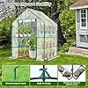 Ohuhu Gewächshaus Foliengewächshaus überwinterungszelt für Pflanzen, Winterfest Tomatenhaus Winterschutz Pflanzen mit PVC Abdeckung 3 Tiers 12 Regale Gewächshaus Klein für Garten 143x143x195 cm – Bild 3