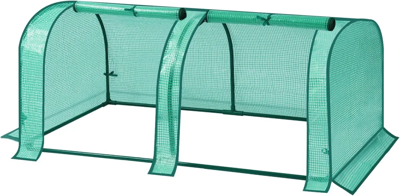 WOLTU Foliengewächshaus, Gewächshaus wasserdicht, Tomatengewächshaus wetterfest, PE Gitterfolie, Mehrzwecktreibhaus Pflanzenhaus für Garten Balkon, 130 x 60 x 50 cm, Grün - Bild 1