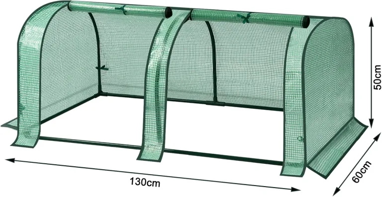 WOLTU Foliengewächshaus, Gewächshaus wasserdicht, Tomatengewächshaus wetterfest, PE Gitterfolie, Mehrzwecktreibhaus Pflanzenhaus für Garten Balkon, 130 x 60 x 50 cm, Grün – Bild 6
