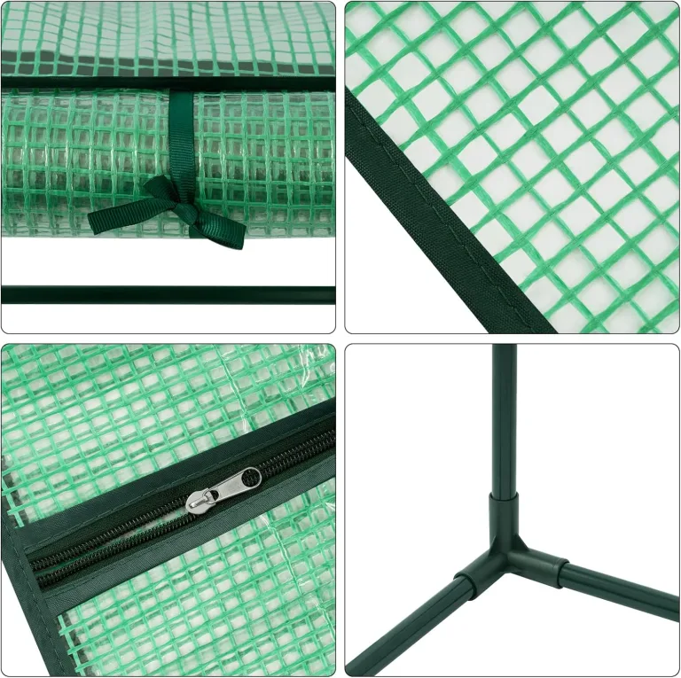 WOLTU Foliengewächshaus, Gewächshaus wasserdicht, Tomatengewächshaus wetterfest, PE Gitterfolie, Mehrzwecktreibhaus Pflanzenhaus für Garten Balkon, 130 x 60 x 50 cm, Grün – Bild 7
