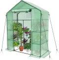 VOUNOT® Gewächshaus Foliengewächshaus, begehbares Gartenhäuschen mit 12 Regalebenen, Tomatenhaus Tomatengewächshaus, Weiß 143x215x195cm - Thumbnail 9