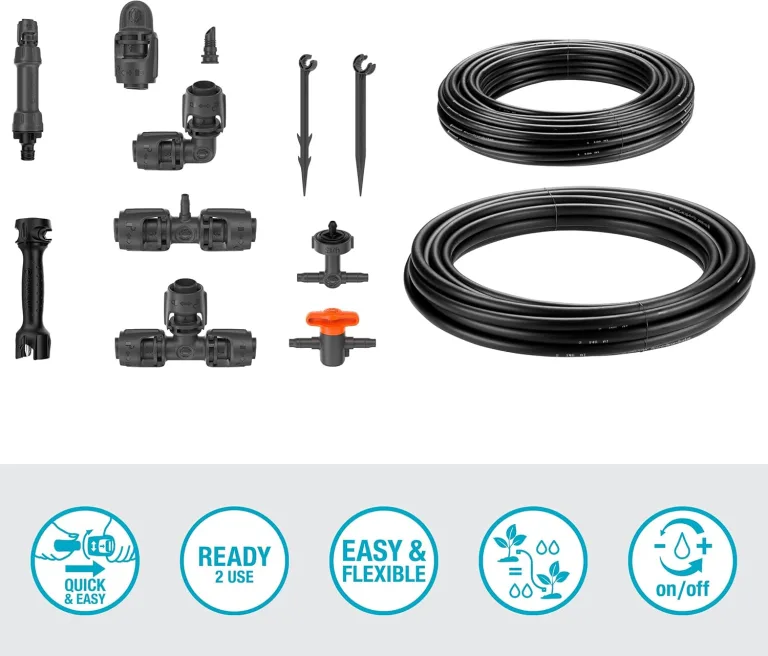 Gardena Micro-Drip-System Tropfbewässerung Set Hochbeet/Beet (35 Pflanzen): Starter-Set sofort einsatzbereit, wassersparendes Bewässerungssystem, einfache & flexible Verbindungstechnik (13455-20) – Bild 2