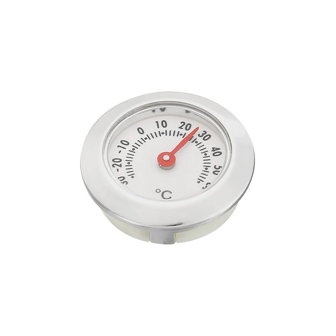 PATIKIL 1.1 Zoll Mini Indoor Outdoor Thermometer Runde Temperatur Monitor Celsius/Fahrenheit Gauge Keine Batterie für Gewächshaus Tisch Raum Silberton - Bild 1