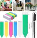 500 Stück Pflanzenschilder, 10 x 2 cm Pflanzenetiketten Set, Farbe Pflanzenetiketten, Pflanzenschilder mit 2 Filzstiften, Pflanzen Zubehör für Gärten, Obstgärten, Gewächshäuser und Kleine Topfpflanzen - Thumbnail 4