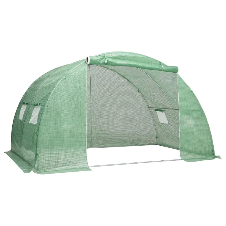 Gewächshaus 6,86 m² 3,43x2x2 m Klein Frostschutz Pflanzen Winterschutz Frostwächter Winterfest Gerätehaus Tomaten Mit 6 Seitenfenstern und 1 Tür – Bild 10
