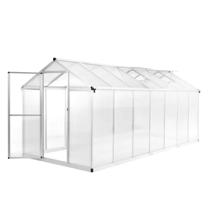 Gewächshaus Aluminium 362x190x195 cm 13,41 m³ GewäChshaus Klein Frostschutz Pflanzen Winterschutz FrostwäChter GewäChshaus Winterfest GeräTehaus Tomatenhaus Nicht Fundamentrahmen – Bild 9