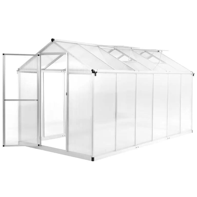 Gewächshaus Aluminium 362x190x195 cm 13,41 m³ GewäChshaus Klein Frostschutz Pflanzen Winterschutz FrostwäChter GewäChshaus Winterfest GeräTehaus Tomatenhaus Nicht Fundamentrahmen – Bild 1