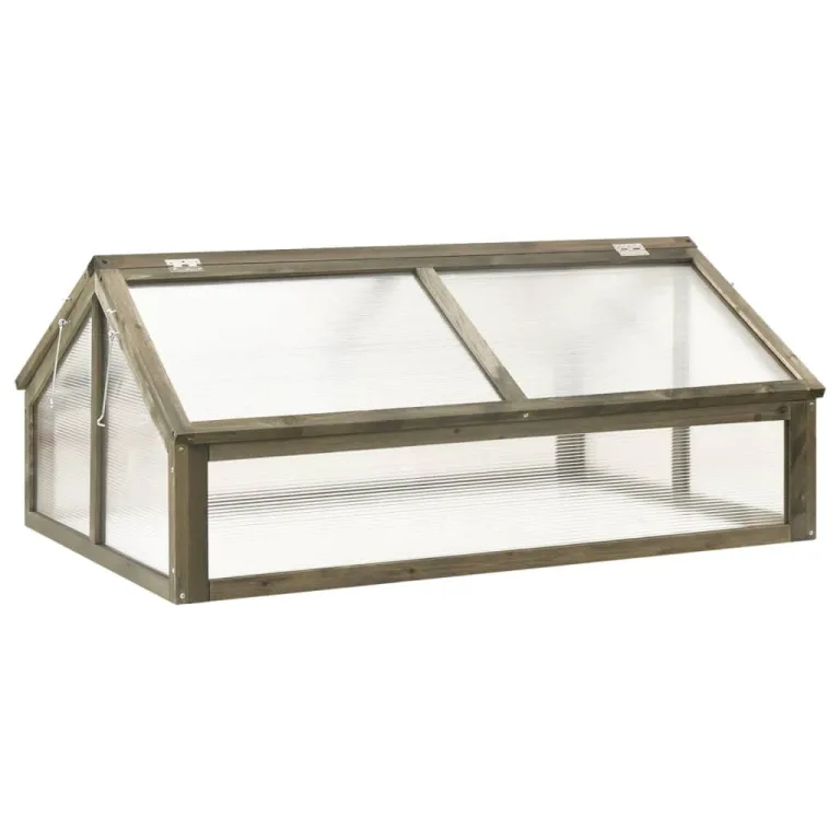 Gewächshaus Braun 114x80x50 cm Tannenholz GewäChshaus Klein Frostschutz Pflanzen Winterschutz FrostwäChter GewäChshaus Winterfest GeräTehaus Tomatenhaus Offene Unterseite Klappdeckel – Bild 10