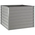 vidaXL Hochbeet, Hochbeet für Garten Balkon Terrasse, Kräuterhochbeet zum Selber Bauen, Gemüsebeet Pflanzkübel aus Metall, Grau Cortenstahl - Thumbnail 3
