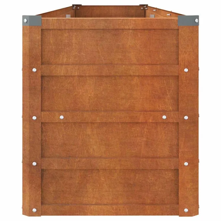 vidaXL Hochbeet, Hochbeet für Garten Balkon Terrasse, Kräuterhochbeet zum Selber Bauen, Gemüsebeet Pflanzkübel aus Metall, Grau Cortenstahl – Bild 8