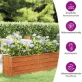 vidaXL Hochbeet, Hochbeet für Garten Balkon Terrasse, Kräuterhochbeet zum Selber Bauen, Gemüsebeet Pflanzkübel aus Metall, Grau Cortenstahl - Thumbnail 4