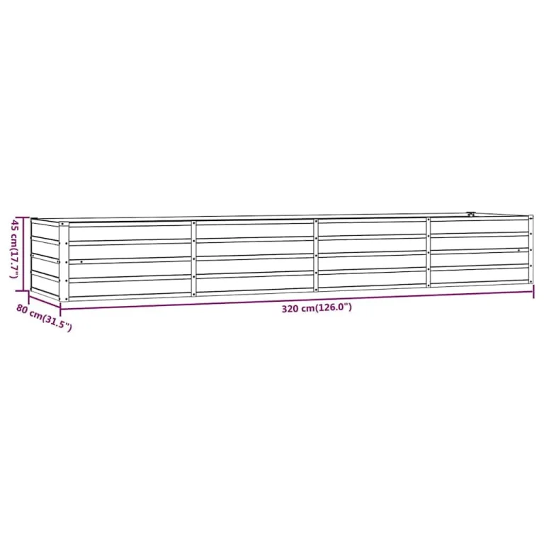 vidaXL Hochbeet, Hochbeet für Garten Balkon Terrasse, Kräuterhochbeet zum Selber Bauen, Gemüsebeet Pflanzkübel aus Metall, Grau Cortenstahl – Bild 3