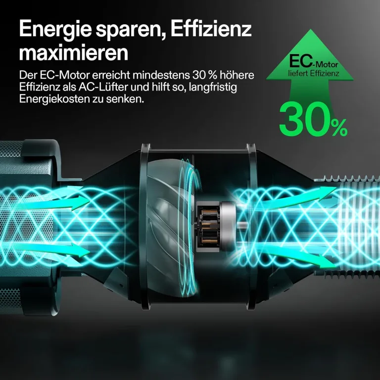 VIVOSUN Smart Rohrventilator 100mm AeroZesh T4 PRO Abluftventilator 357m³/h mit GrowHub E42A+, VPD-Regler, WiFi/App-Fernsteuerung, Ventilator Growbox Rohrlüfter für Growzelte Gewächshäuser – Bild 3