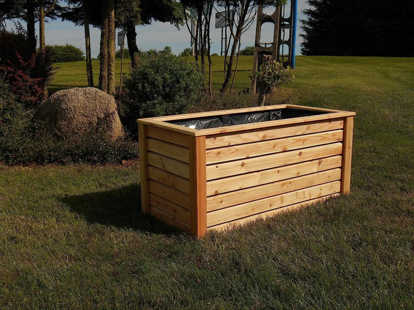 Gartenwelt Riegelsberger Hochbeet 150x60x72 cm aus modernen Rhombusleisten Lärchenholz Natur Kräuterbeet Gemüsebeet - Bild 1