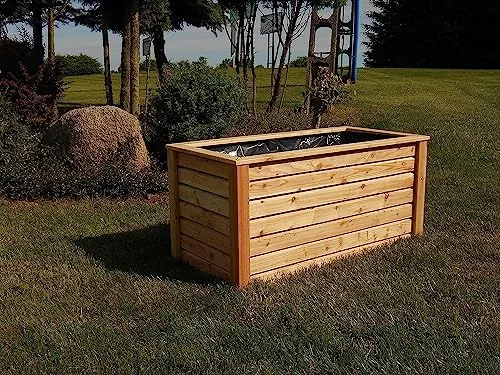 Gartenwelt Riegelsberger Hochbeet 150x60x72 cm aus modernen Rhombusleisten Lärchenholz Natur Kräuterbeet Gemüsebeet – Bild 7