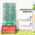 Outsunny Hochbeet Pflanzkasten mit Rankgitter, Spalier Pflanzkübel Blumenkasten Holz, Gemüsebeet mit Rollen, Rankhilfe, Gartenspalier 65x31x147cm für Garten, für Kletterpflanzen, Blumen, Verkohlt - Thumbnail 3