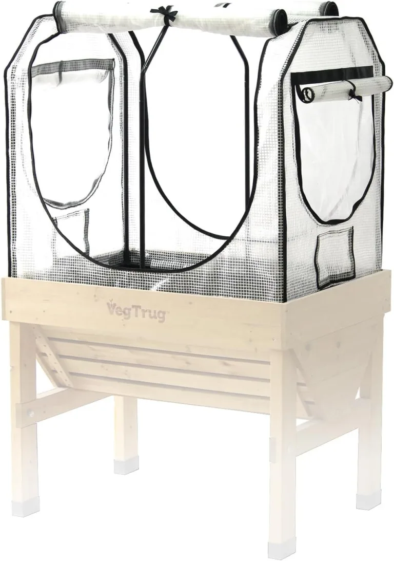 VegTrug® Gewächshausaufsatz Classic - Hochbeet Abdeckung mit Micro-Net-Funktion & PE-Folie - Frühbeet Aufsatz für Pflanzkasten - 99,5x72x90 cm – Bild 1