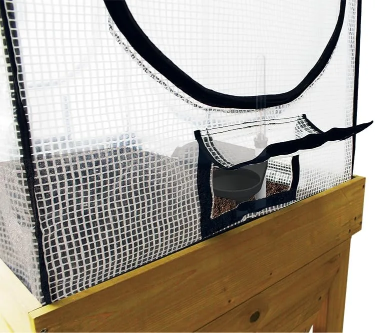 VegTrug® Gewächshausaufsatz Wall Hugger - Hochbeet Abdeckung mit Micro-Net-Funktion & PE-Folie - Frühbeet Aufsatz für Pflanzkasten - 179,5x41,5x90 cm – Bild 4