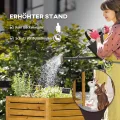 Outsunny Hochbeet Blumenkasten Pflanzkasten mit klappbarer Tischplatte, Kräuterbeet mit Innenverkleidung aus Vlies, für Garten, Terrasse, Holz, Braun, 64 x 63 x 74,5 cm - Thumbnail 6