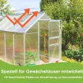 14 Stück Polycarbonat Hohlkammerstegplatten UV-beständigem Doppelstegplatte Gewächshausplatten 605x1210x4mm 10,25 m² Stegplatte Hohlkammerplatten für Gewächshaus mit 50x Klammern & 50x Z-Clips - Thumbnail 4