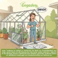 Gewächshaus Aluminium für den Garten |Mit 8 cm dickeres Fundament| 361*238*210 cm | Vielseitig nutzbar als Treibhaus Gartenhaus Winterfest Aufzucht Tomatenhaus Frühbeet und Pflanzenhaus Grau - Thumbnail 4