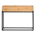 Hochbeet HWC-L32, Pflanzkasten Blumenkasten Gemüsebeet, Holz-Stahl 62x80x16cm - Gestell schwarz, naturfarben - Thumbnail 6