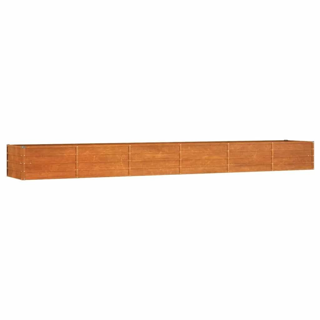 vidaXL Hochbeet, Hochbeet für Garten Balkon Terrasse, Kräuterhochbeet zum Selber Bauen, Gemüsebeet Pflanzkübel aus Metall, Grau Cortenstahl - Bild 1