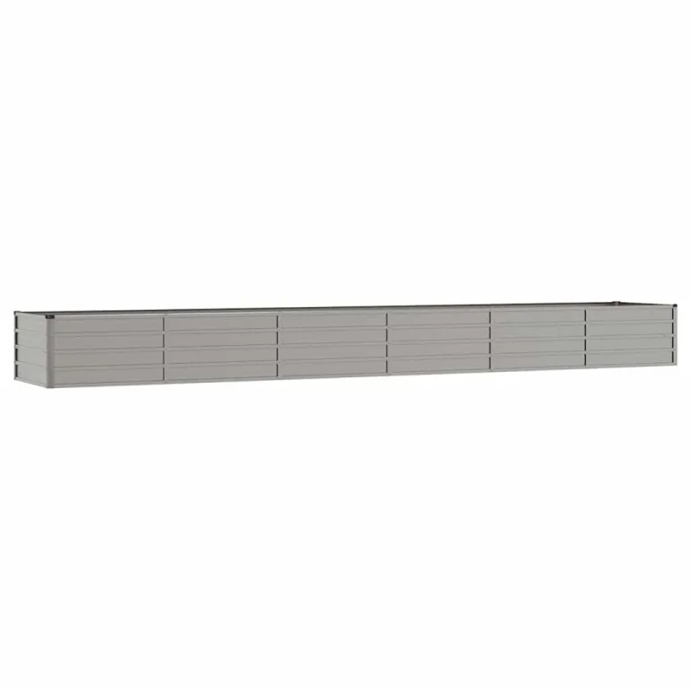 vidaXL Hochbeet, Hochbeet für Garten Balkon Terrasse, Kräuterhochbeet zum Selber Bauen, Gemüsebeet Pflanzkübel aus Metall, Grau Cortenstahl – Bild 9