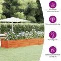 vidaXL Hochbeet, Hochbeet für Garten Balkon Terrasse, Kräuterhochbeet zum Selber Bauen, Gemüsebeet Pflanzkübel aus Metall, Grau Cortenstahl - Thumbnail 4