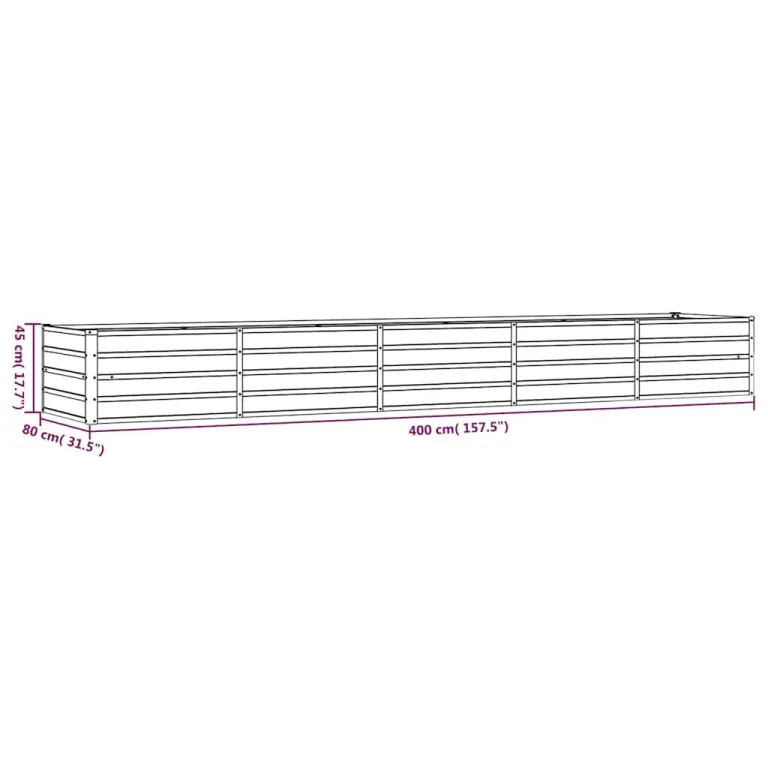 vidaXL Hochbeet, Hochbeet für Garten Balkon Terrasse, Kräuterhochbeet zum Selber Bauen, Gemüsebeet Pflanzkübel aus Metall, Grau Cortenstahl – Bild 3