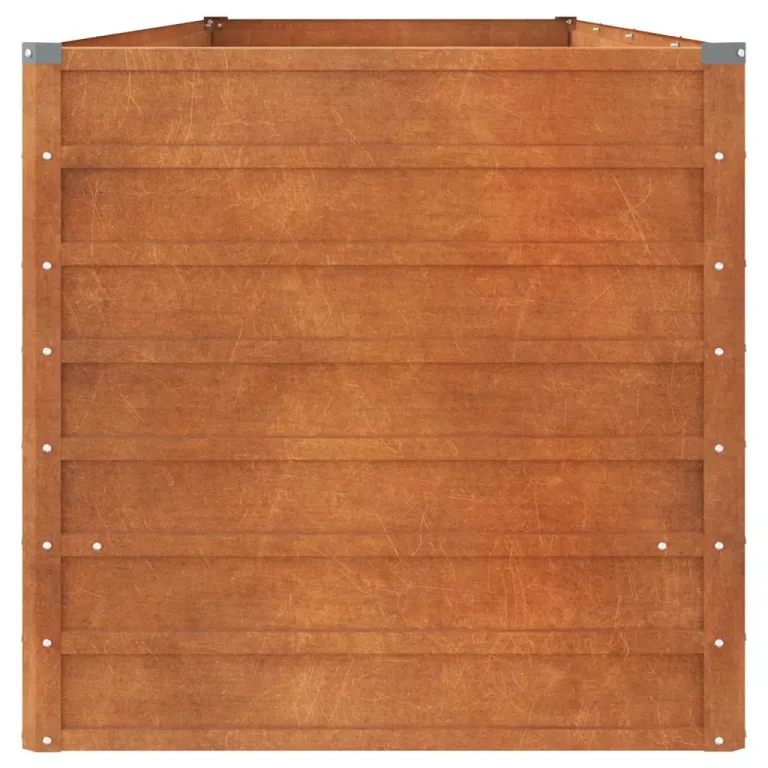 vidaXL Hochbeet, Hochbeet für Garten Balkon Terrasse, Kräuterhochbeet zum Selber Bauen, Gemüsebeet Pflanzkübel aus Metall, Grau Cortenstahl – Bild 5