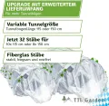 TTL Garden Folientunnel Set Flex XL 32 mit PE Folie 10 x 2,5 m - 10 x Fiberglas Bögen & PE Anzuchtfolie 10x2,5m breit, Rund Bogen Abdeckung Frühbeet Hochbeet Gemüsebeet stabil langlebig & rostfrei - Thumbnail 5