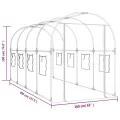 vidaXL Gewächshaus, Gartenhaus mit Abdeckung, Treibhaus mit Rollfenster Rolltür, Tomatenhaus Pflanzenhaus, Transparent 160x400x190cm PVC Stahl - Thumbnail 3
