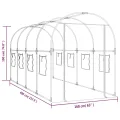 vidaXL Gewächshaus, Gartenhaus mit Abdeckung, Treibhaus mit Rollfenster Rolltür, Tomatenhaus Pflanzenhaus, Transparent 160x400x190cm PVC Stahl - Thumbnail 4