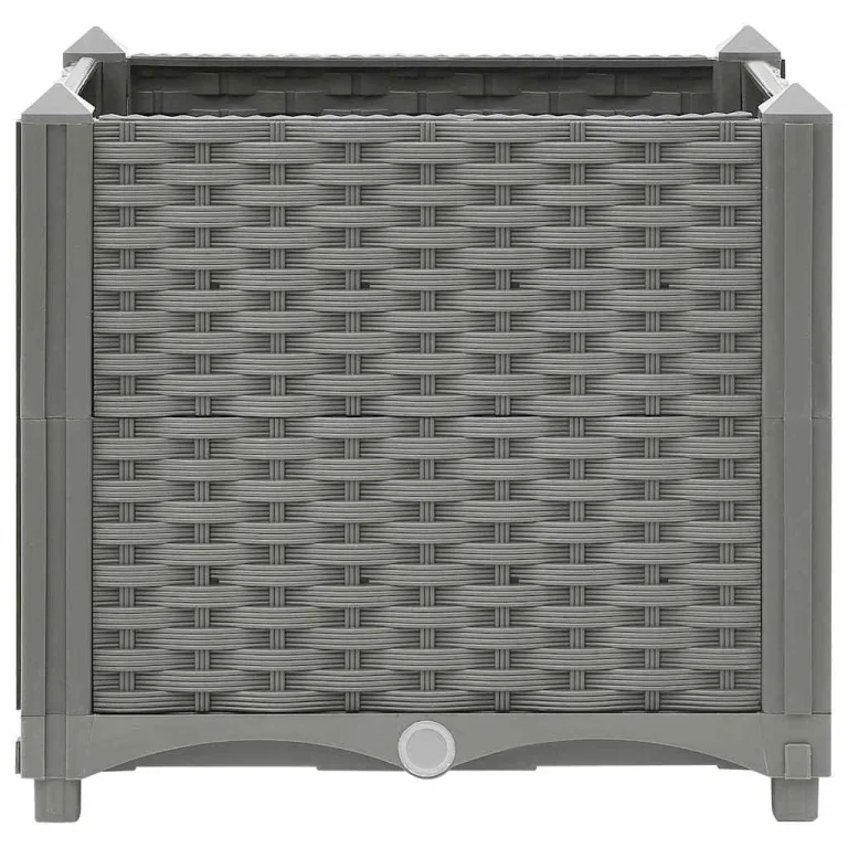 vidaXL Hochbeet, Hochbeet für Garten Balkon Terrasse, Gemüsebeet Pflanzkasten zum Selber Bauen, Blumenbeet Blumenkasten Rattan-Optik, Polypropylen – Bild 6
