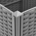 vidaXL Hochbeet, Hochbeet für Garten Balkon Terrasse, Gemüsebeet Pflanzkasten zum Selber Bauen, Blumenbeet Blumenkasten Rattan-Optik, Polypropylen - Thumbnail 4