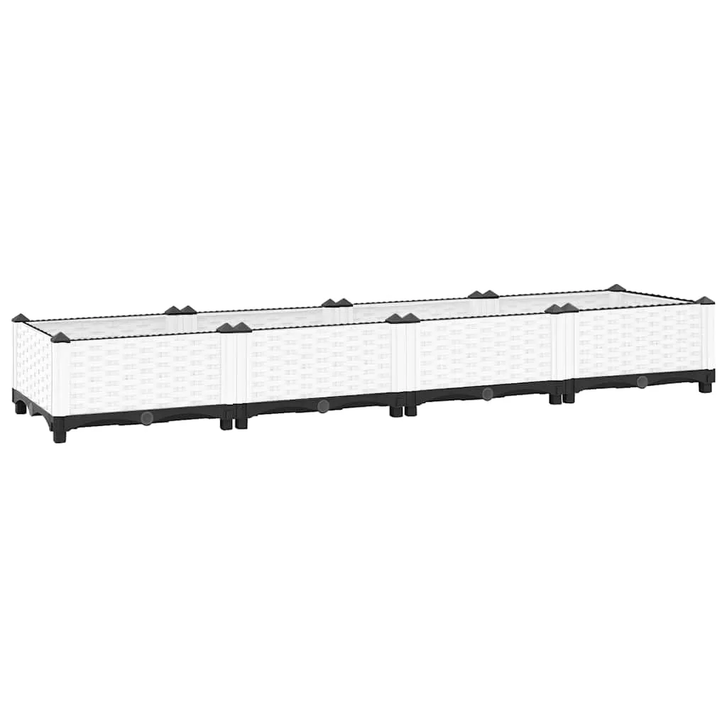 vidaXL Hochbeet, Hochbeet für Garten Balkon Terrasse, Gemüsebeet Pflanzkasten zum Selber Bauen, Blumenbeet Blumenkasten Rattan-Optik, Polypropylen - Bild 1