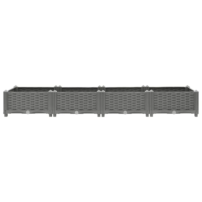 vidaXL Hochbeet, Hochbeet für Garten Balkon Terrasse, Gemüsebeet Pflanzkasten zum Selber Bauen, Blumenbeet Blumenkasten Rattan-Optik, Polypropylen – Bild 5