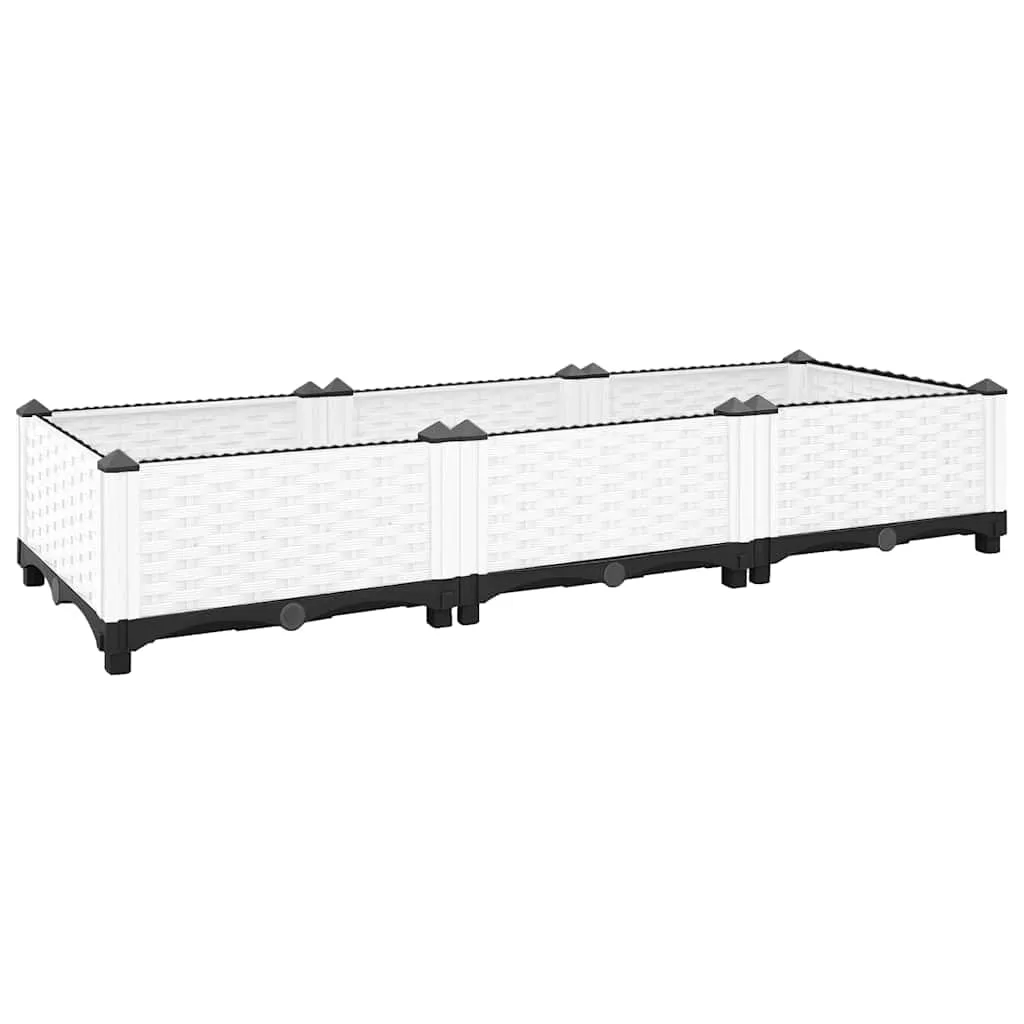 vidaXL Hochbeet, Hochbeet für Garten Balkon Terrasse, Gemüsebeet Pflanzkasten zum Selber Bauen, Blumenbeet Blumenkasten Rattan-Optik, Polypropylen - Bild 1