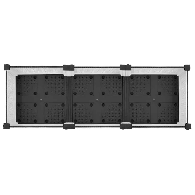 vidaXL Hochbeet, Hochbeet für Garten Balkon Terrasse, Gemüsebeet Pflanzkasten zum Selber Bauen, Blumenbeet Blumenkasten Rattan-Optik, Polypropylen – Bild 6